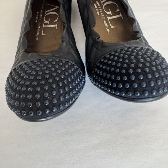 AGL Attilio Giusti Leombruni Navy Blue Ballet Flat Women EU 36.5 US 6.5 Beaded - Picture 9 of 16